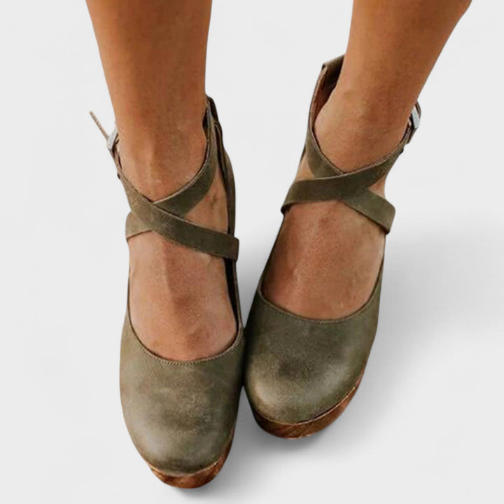 Women's Mary Jane Block Heel Shoes with Ankle Strap