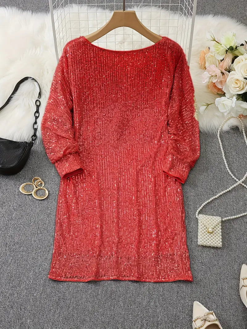 Aria | Mini Cocktail Dress with Sequins and V-Neck