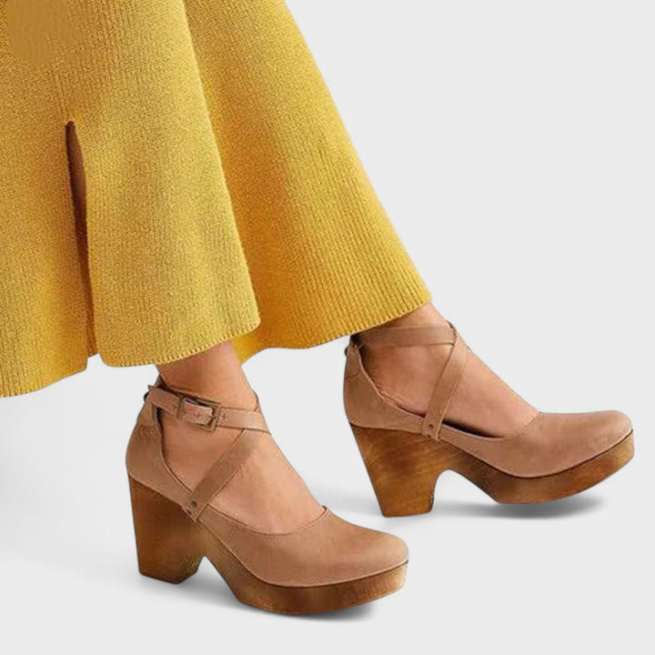 Women's Mary Jane Block Heel Shoes with Ankle Strap