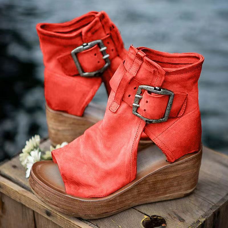Women's Orthopedic Wedge Sandals with Ankle Buckle Strap
