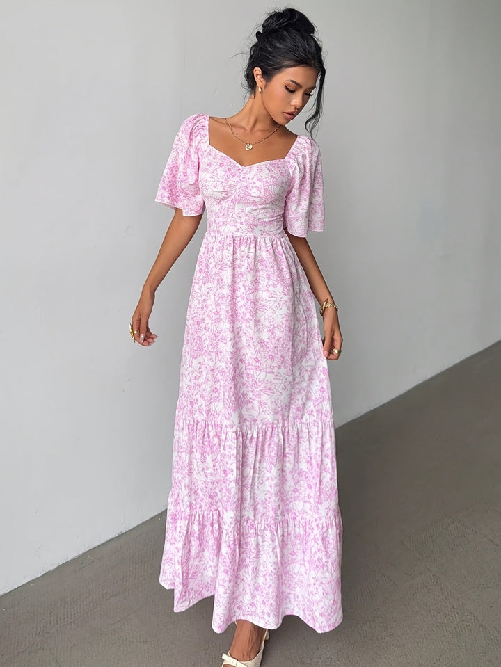 Carolyn | Wedding Guest Floral Maxi Dress Sweetheart