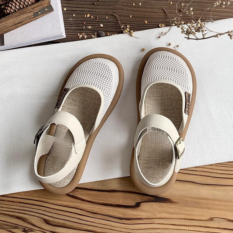 Women's Orthopedic Mary Jane Flats with Buckle Strap