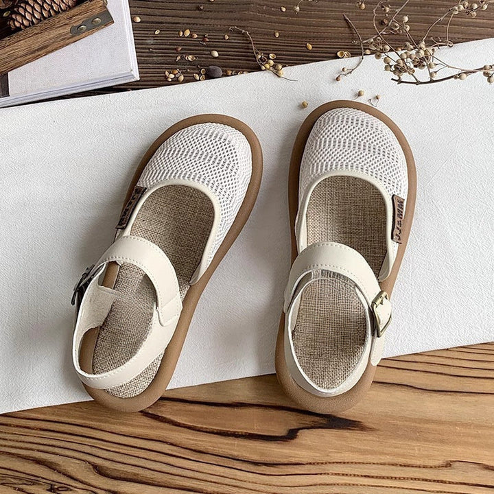 Women's Orthopedic Mary Jane Flats with Buckle Strap
