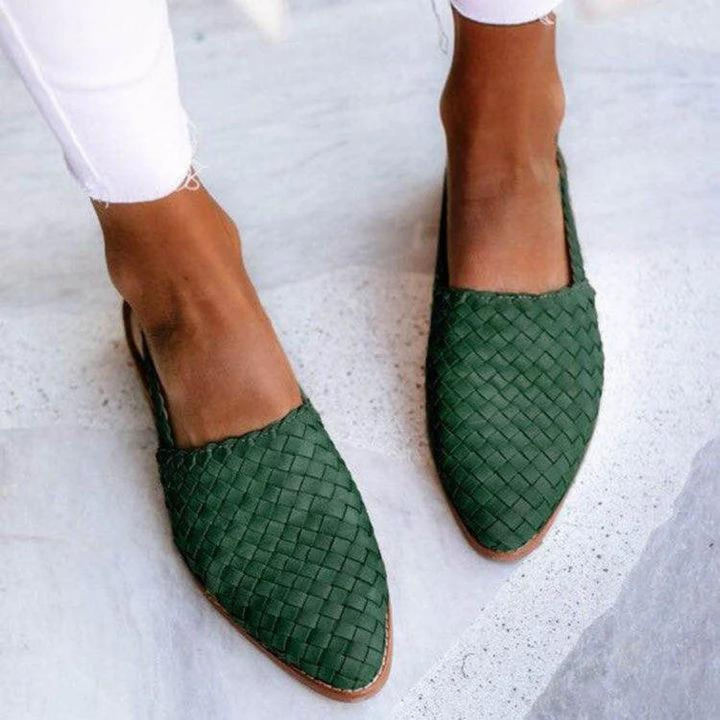 Women's Orthopedic Woven Slingback Loafers Flat with Closed Toe