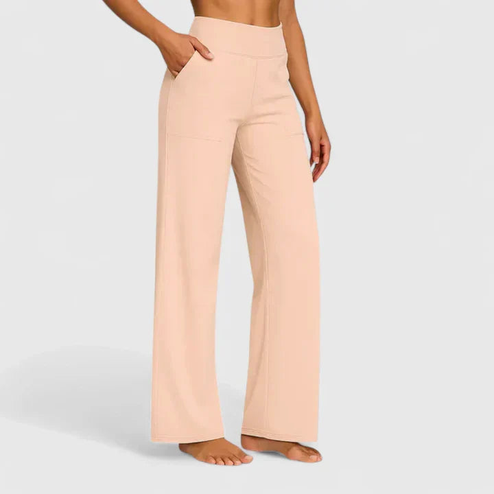 Maya | Wide Leg Trousers with High Waist and Side Pockets