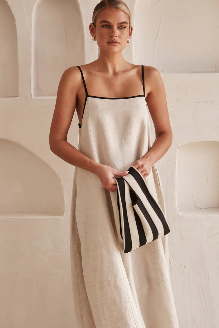 Ivy | Maxi Summer Dress with Contrast Straps and Square Neck