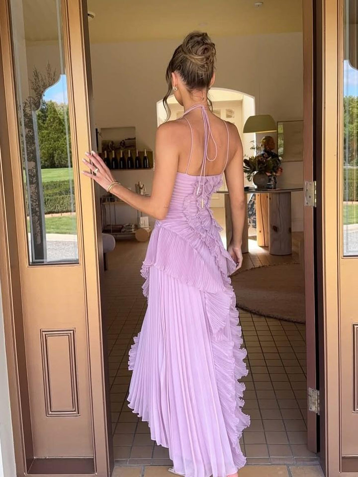 Avery | Wedding Guest Maxi Dress Pleated Asymmetric