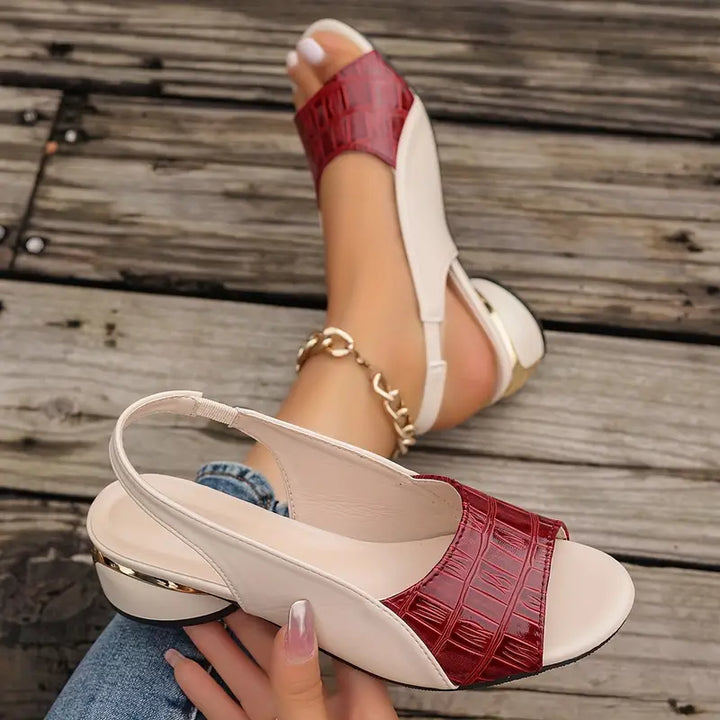 Women's Wedge Sandals with Slingback Strap and Open Toe