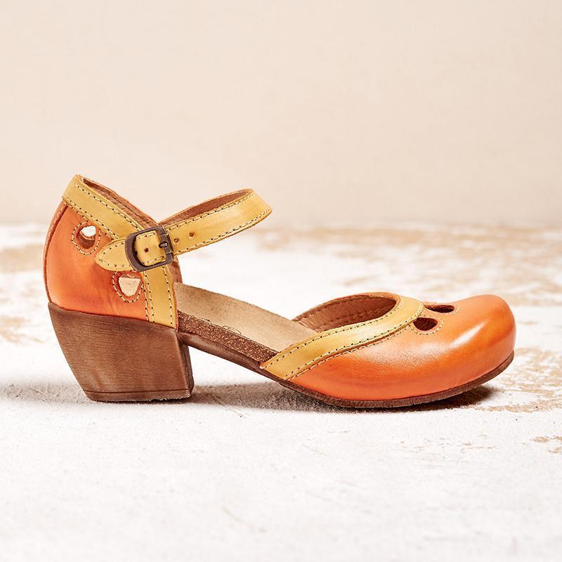 Women's Mary Jane Heels with Ankle Strap Cut Out