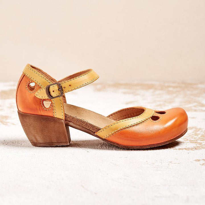 Women's Mary Jane Heels with Ankle Strap Cut Out