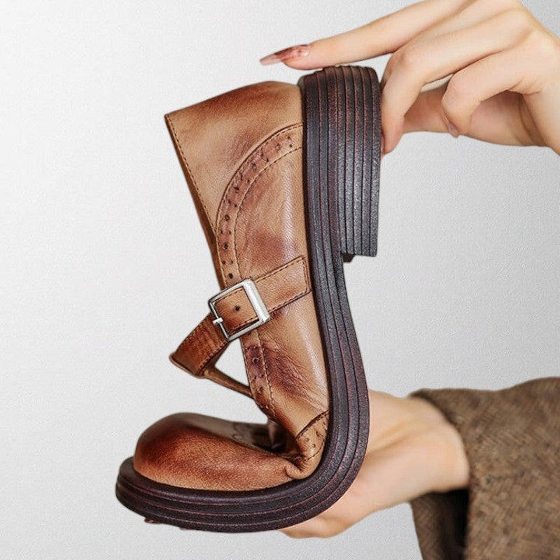 Olivia | Orthopedic Mary Jane Shoes with Brogue Detail