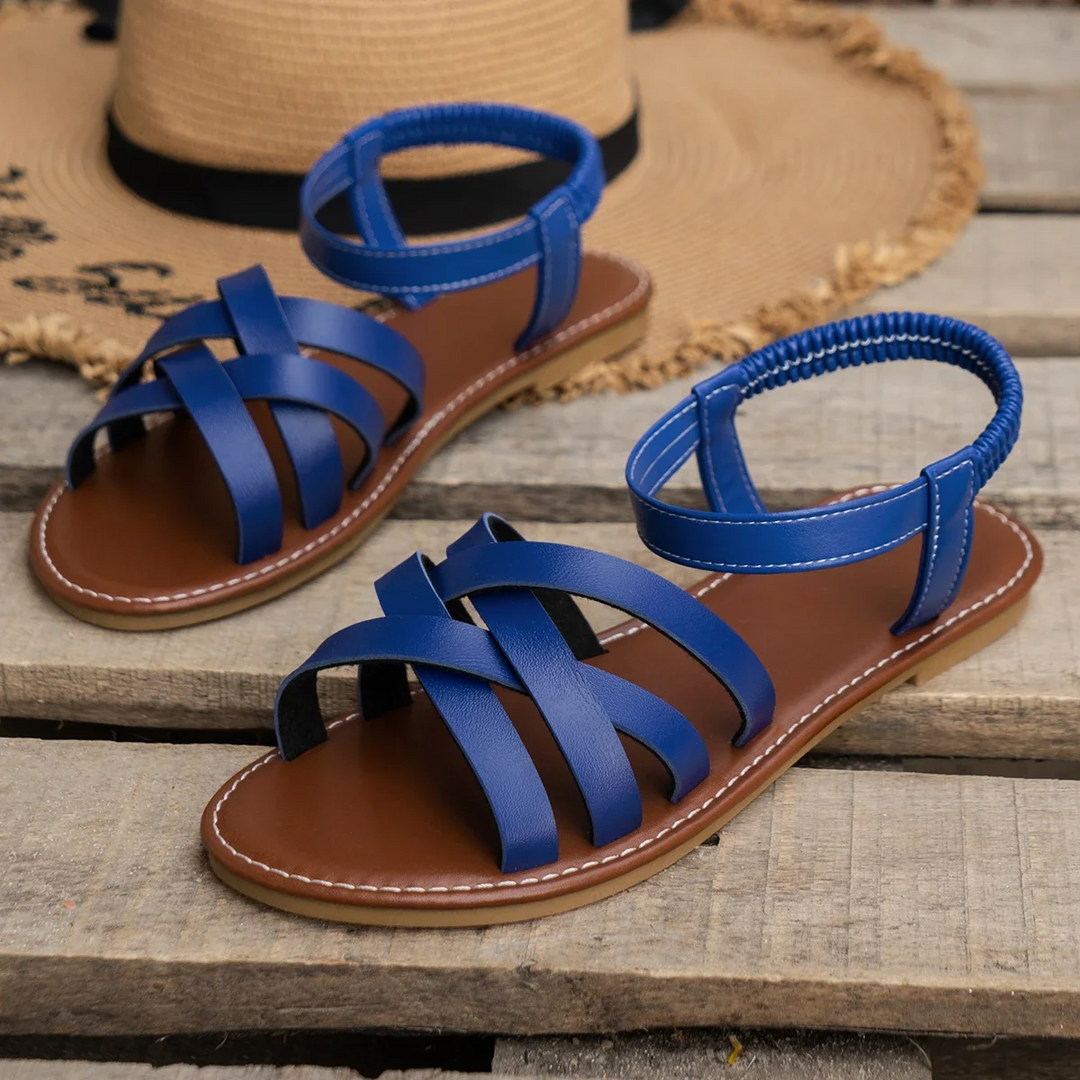 Women's Orthopedic Multi Strap Flat Sandals with Open Toe