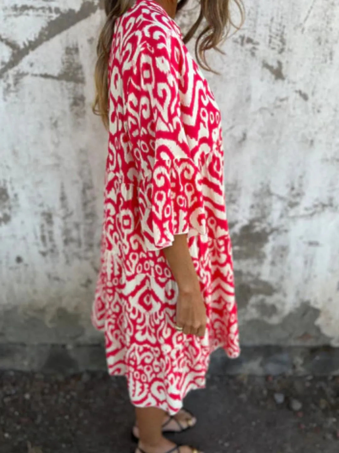 Bella | Mini Summer Dress with Boho Print and V-Neck