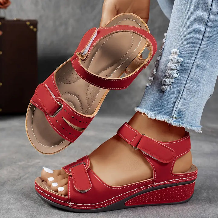 Nina | Orthopedic Wedge Sandal with Velcro Straps