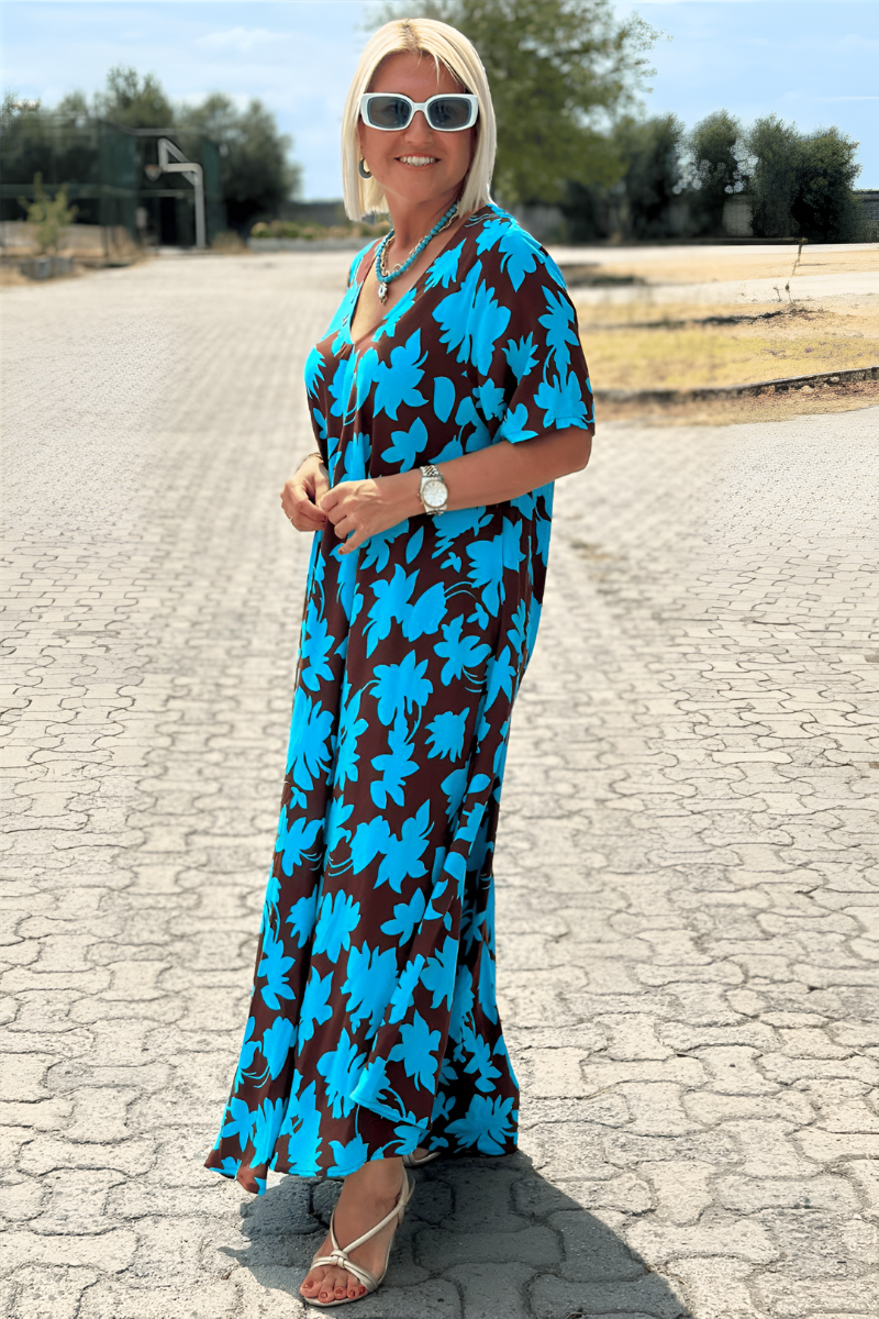 Grace | Maxi Summer Dress with Floral Print and Tiered Hem