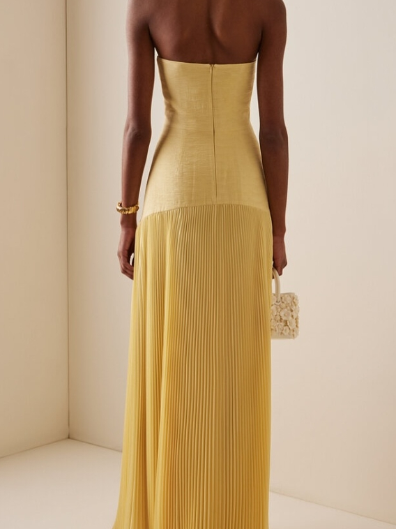 Rosalind | Wedding Guest Maxi Dress Strapless Pleated