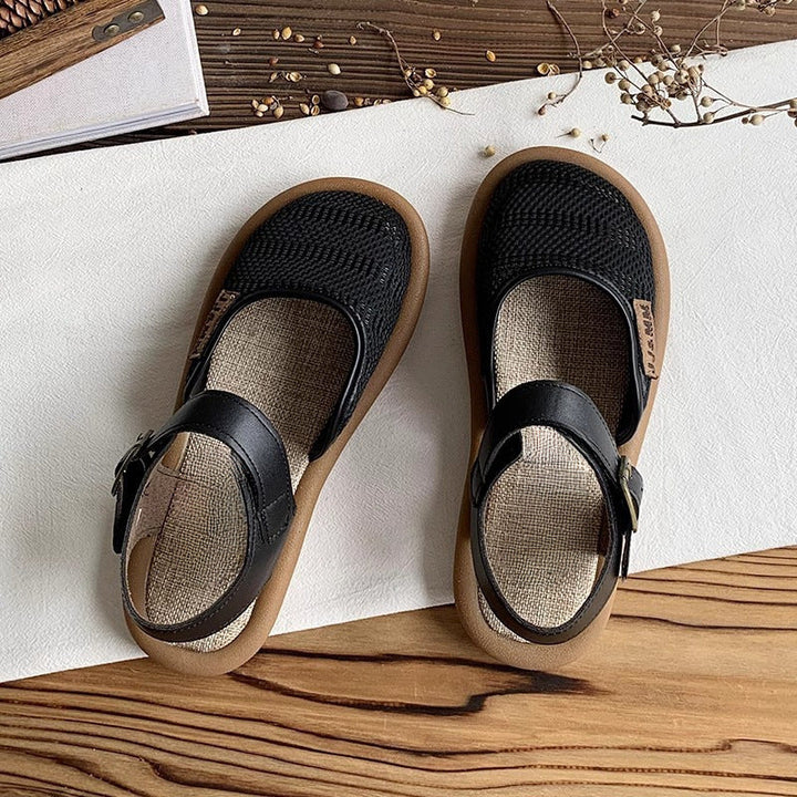 Women's Orthopedic Mary Jane Flats with Buckle Strap