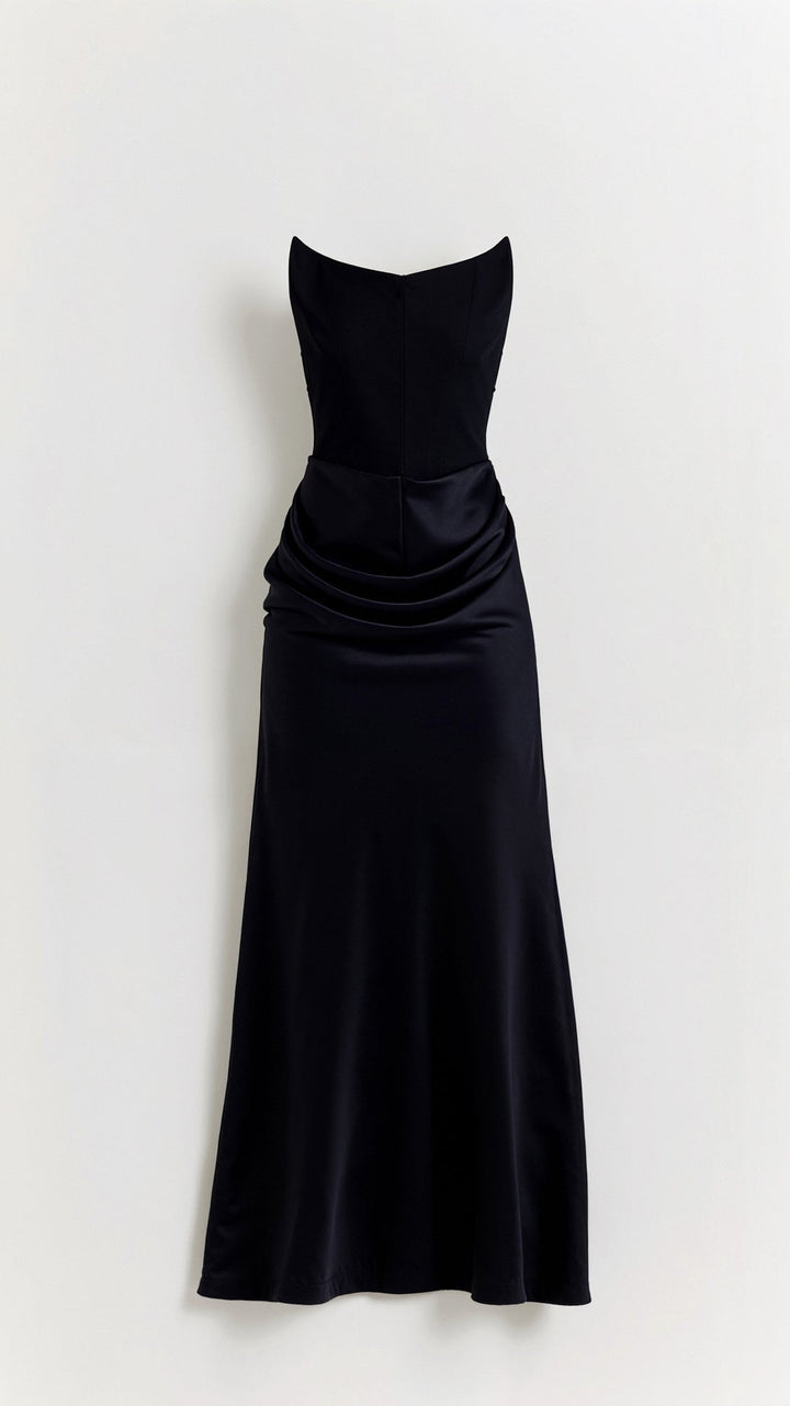 Alice | Maxi Wedding Guest Dress with Strapless Bodice and Mermaid Hem
