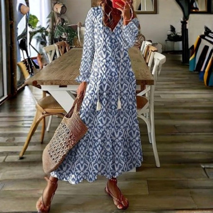 Bella | Boho Floral Maxi Dress Short Sleeve