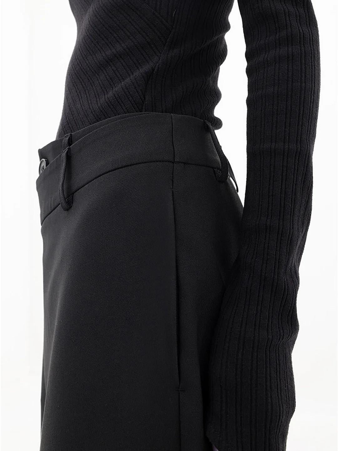 Iris | Wide Leg Trousers with High Waist and Wrap Front