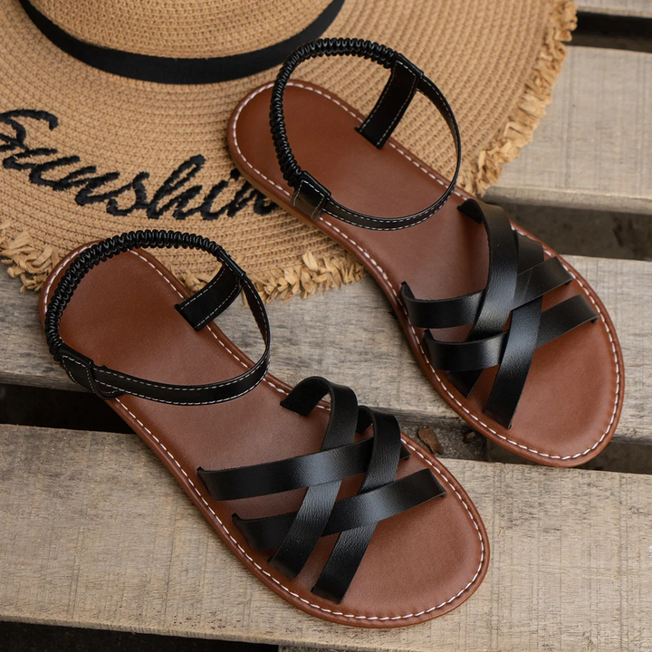 Women's Orthopedic Multi Strap Flat Sandals with Open Toe