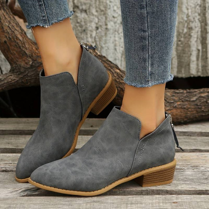 Women's Orthopedic Slip-On Ankle Boots with Pointed Toe