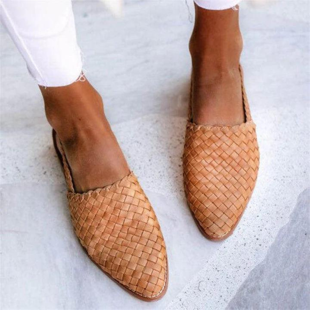 Women's Orthopedic Woven Slingback Loafers Flat with Closed Toe