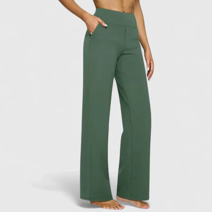 Maya | Wide Leg Trousers with High Waist and Side Pockets