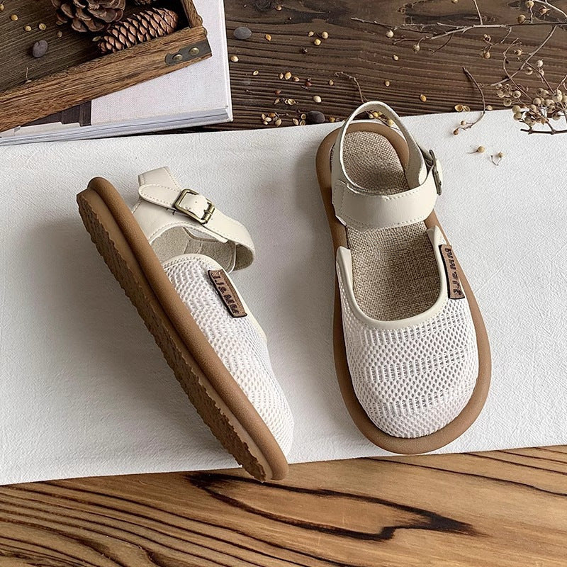 Women's Orthopedic Mary Jane Flats with Buckle Strap