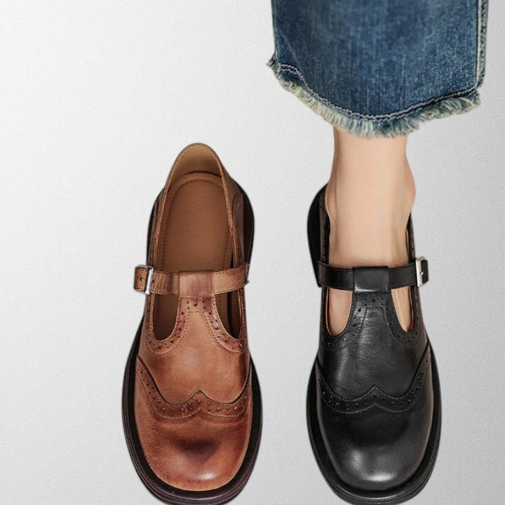 Olivia | Orthopedic Mary Jane Shoes with Brogue Detail