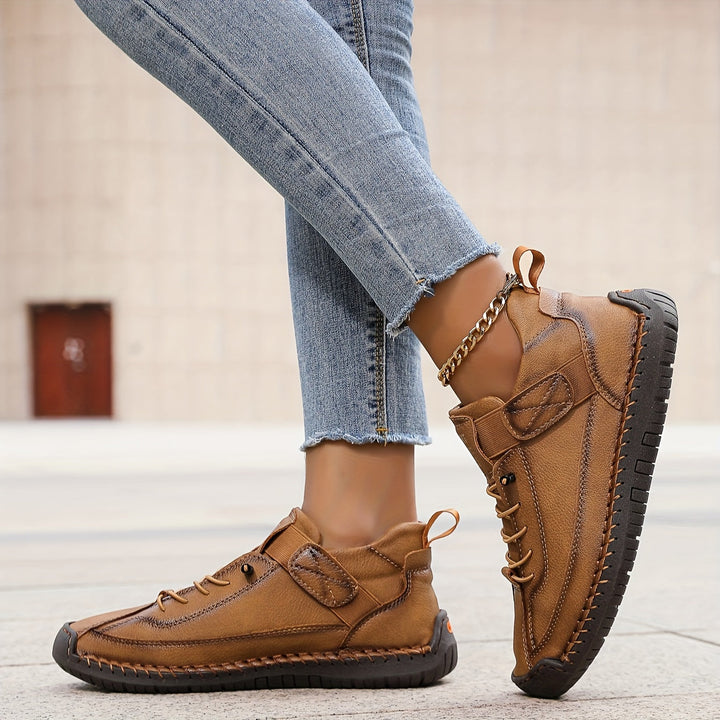Women's Orthopedic Low Cut Lace-Up Sneakers with Stitch Detail