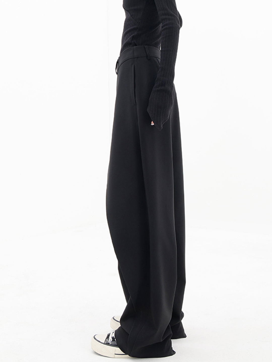 Iris | Wide Leg Trousers with High Waist and Wrap Front