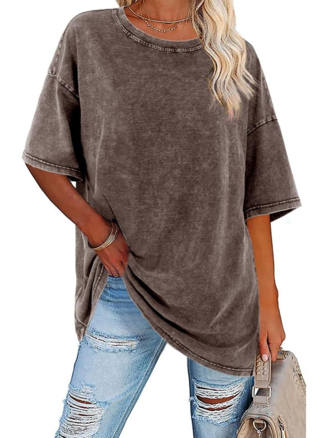 Women's Oversized T-Shirt with Washed Finish
