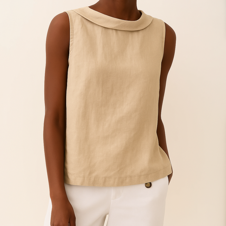 Kit | Sleeveless Top with Round Neckline and Relaxed Fit