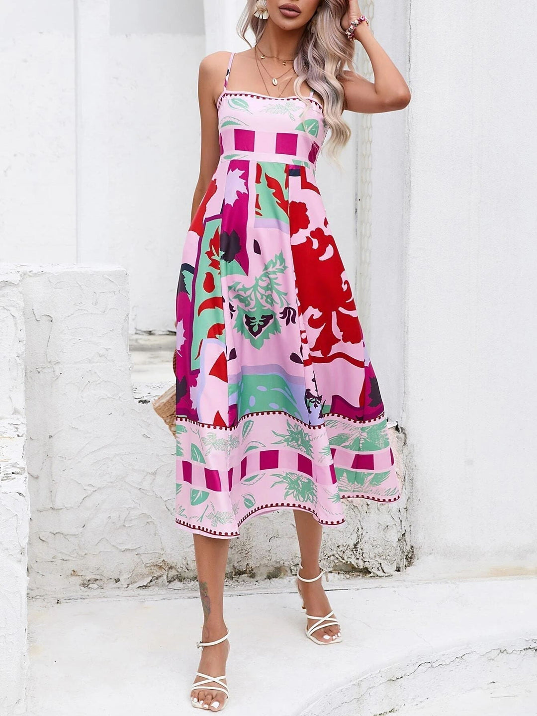 Eden | Boho Midi Dress Square Neck