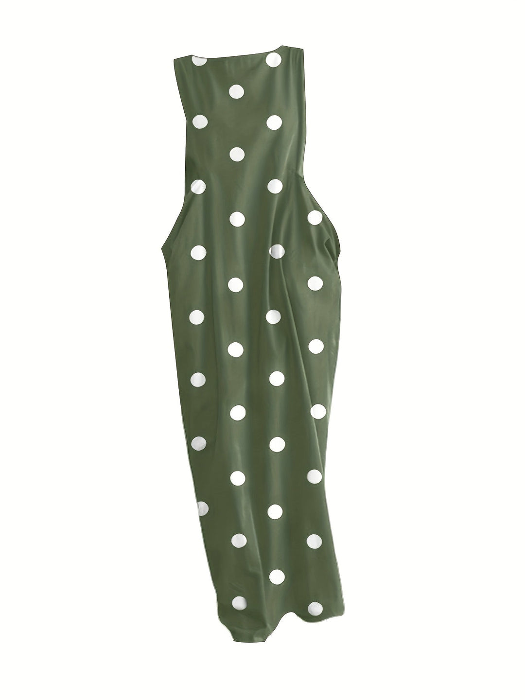 Harriet | Maxi Polka Dot Dress with Sleeveless Cut and Front Pockets
