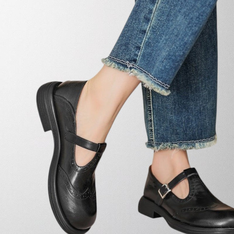 Olivia | Orthopedic Mary Jane Shoes with Brogue Detail