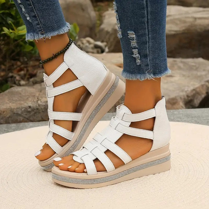 Women's Orthopedic Gladiator Platform Sandals with Multi Strap