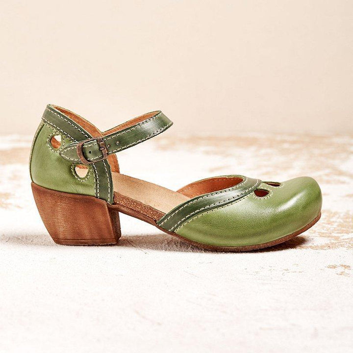 Women's Mary Jane Heels with Ankle Strap Cut Out