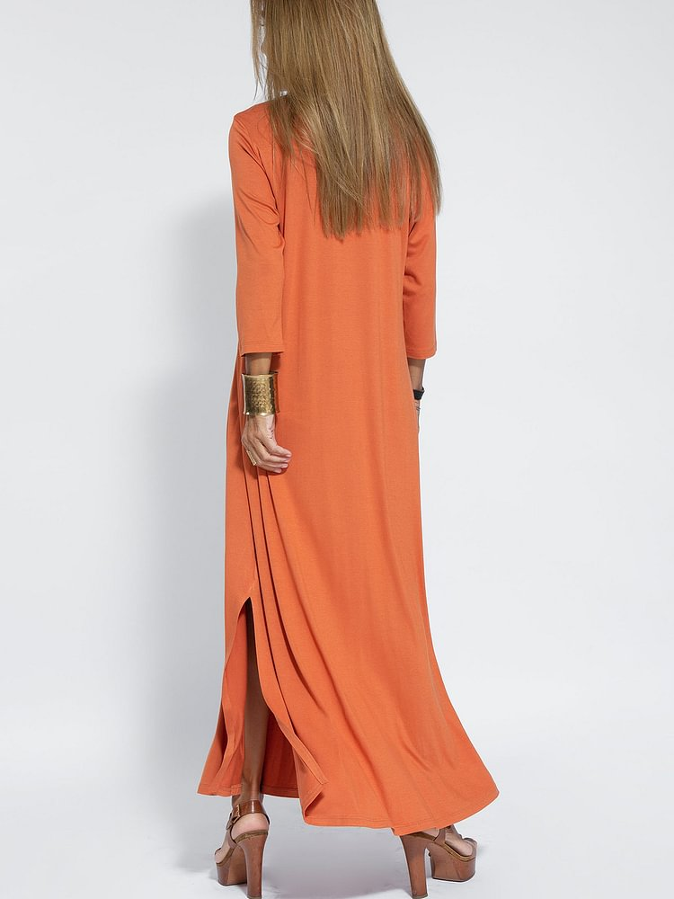 Zoe | Maxi Summer Dress with V-Neck and Long Sleeves