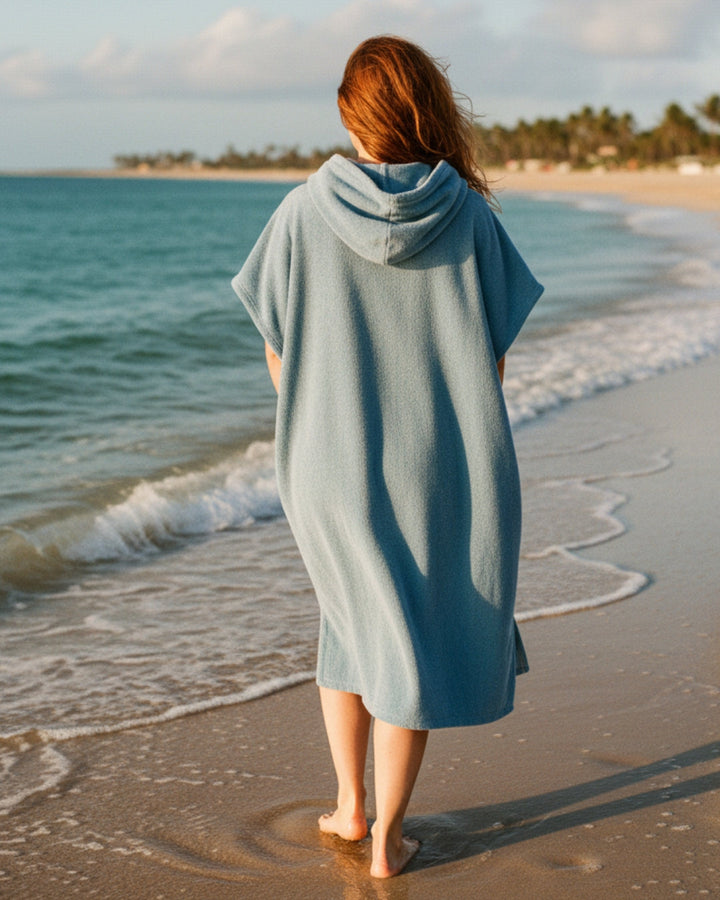 Dawn | Midi Summer Dress with Hooded Design and Front Pocket