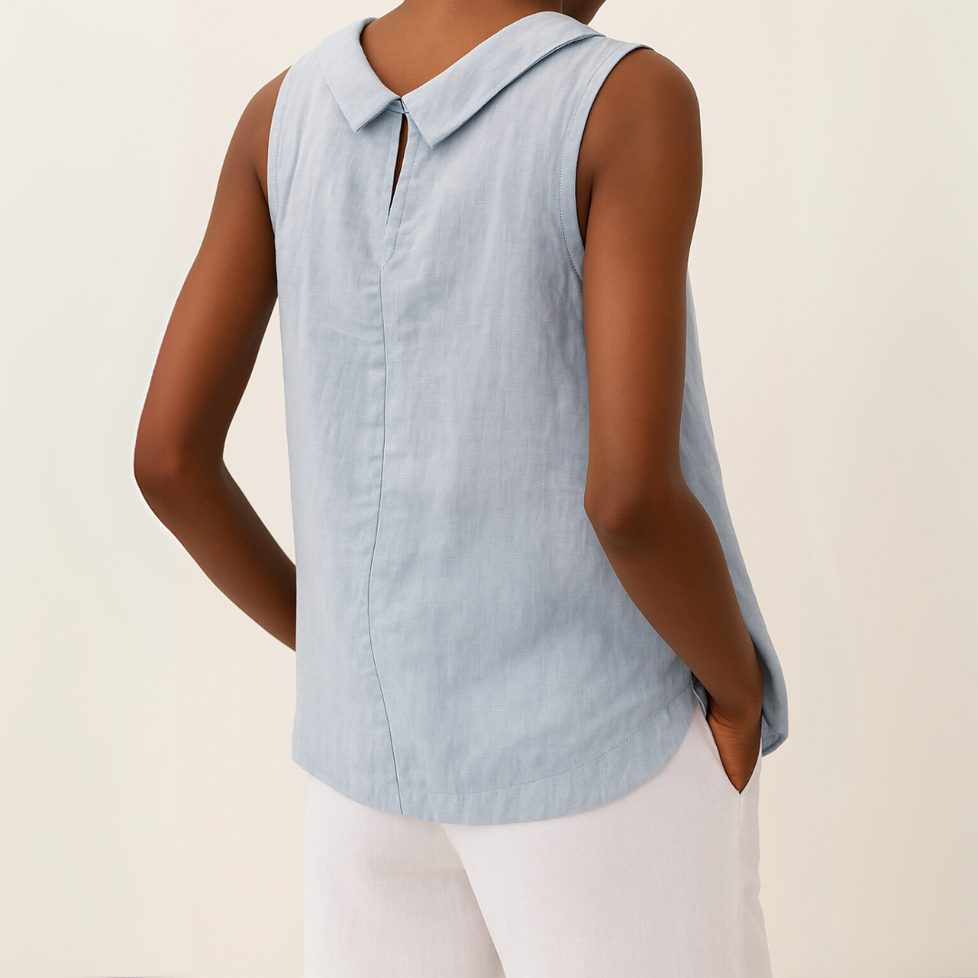 Kit | Sleeveless Top with Round Neckline and Relaxed Fit