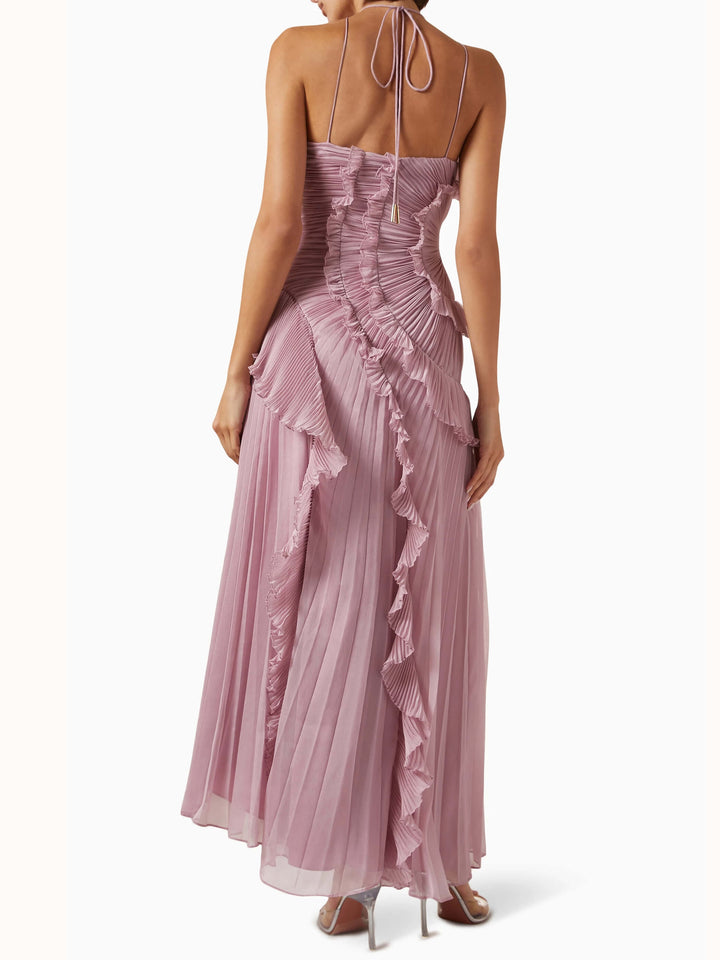 Avery | Wedding Guest Maxi Dress Pleated Asymmetric
