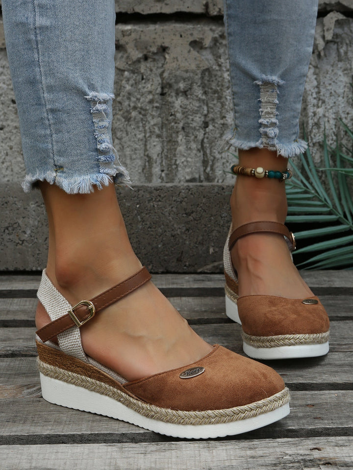Women's Orthopedic Closed Toe Wedge Sandals with Ankle Strap