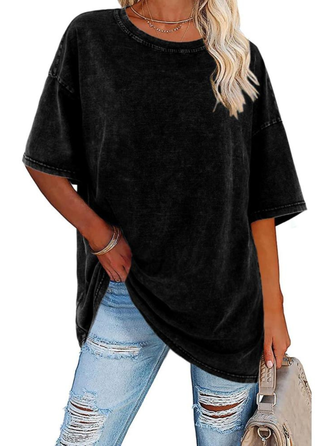 Women's Oversized T-Shirt with Washed Finish