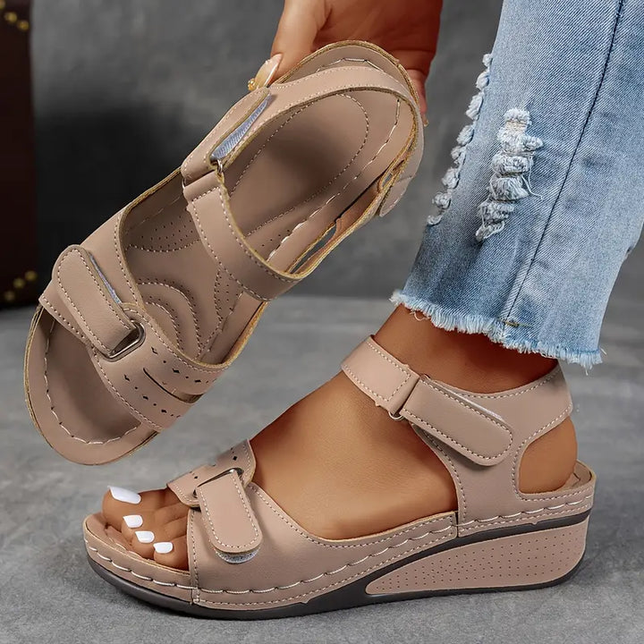Women's Orthopedic Platform Wedge Sandals with Double Strap