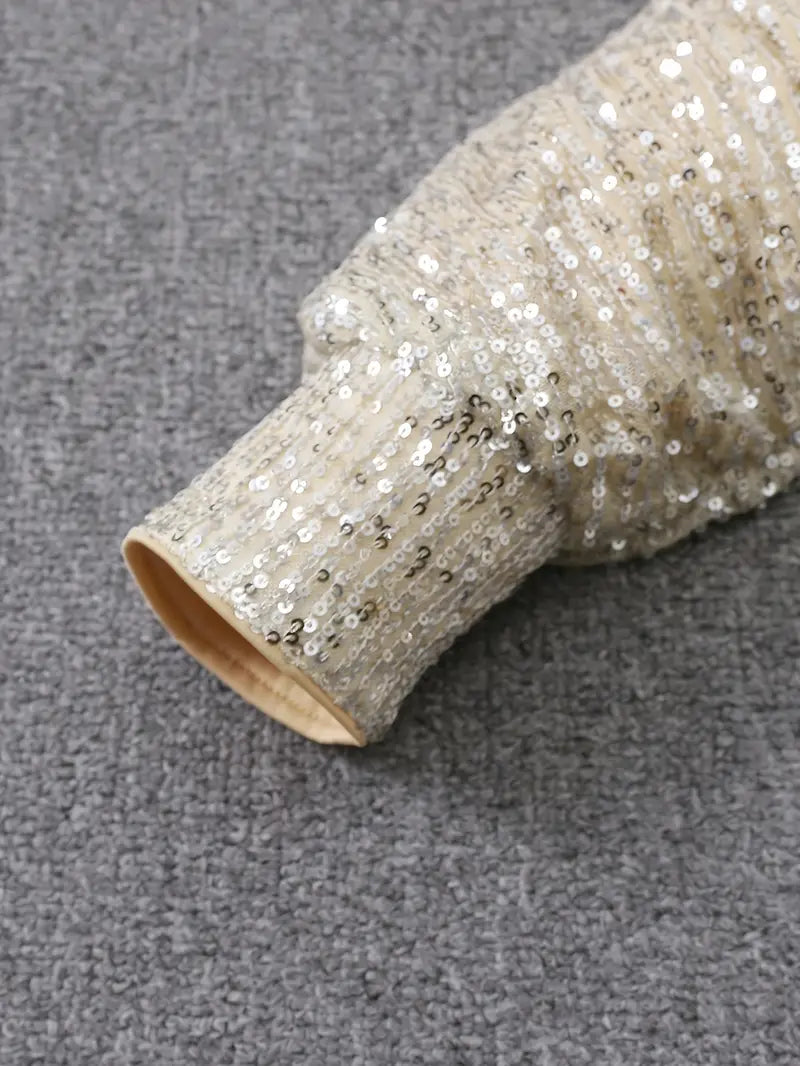Aria | Mini Cocktail Dress with Sequins and V-Neck