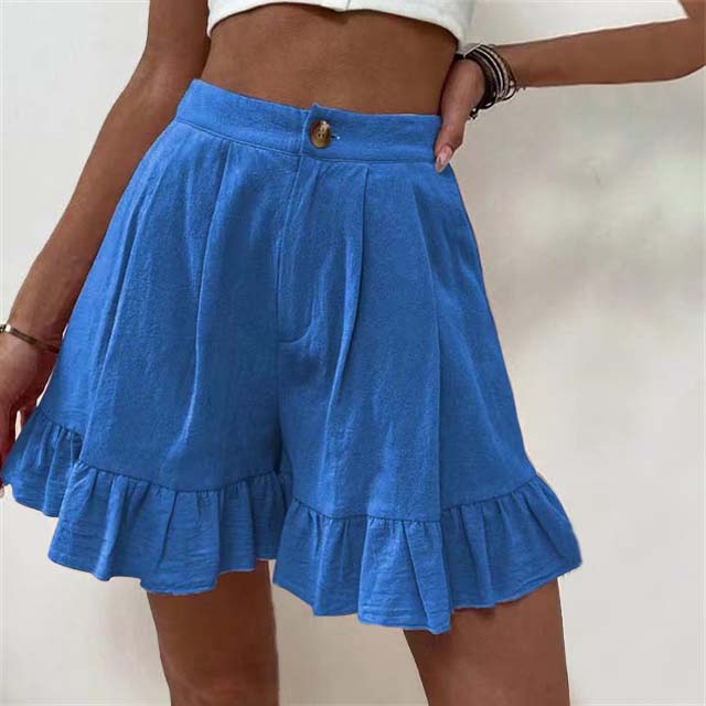 Bea | High Waist Shorts with Ruffle Hem