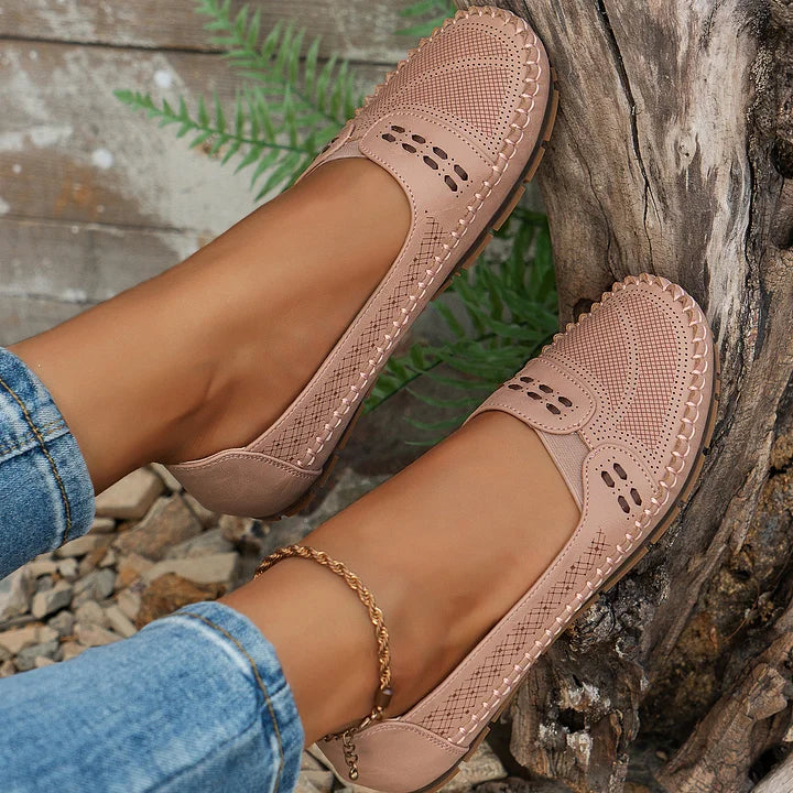 Women's Orthopedic Slip On Loafers with Perforated Upper