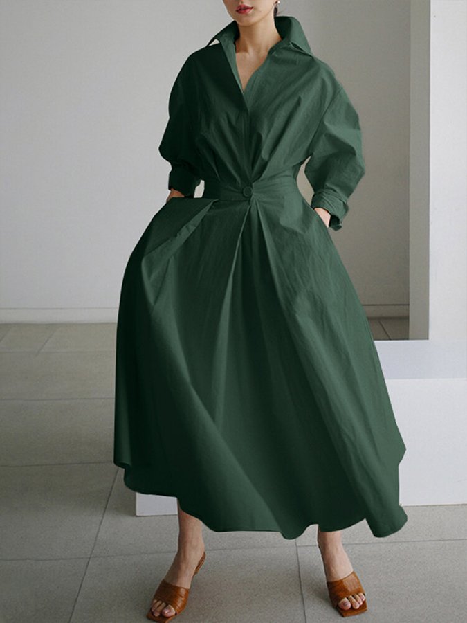 Zara | Midi Shirt Dress with Belted Waist